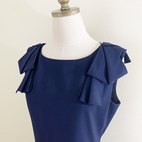 NWT J. Crew Navy Blue Sleeveless Pencil Dress Women's Size 6 Crew Neck Pockets - Picture 2 of 9